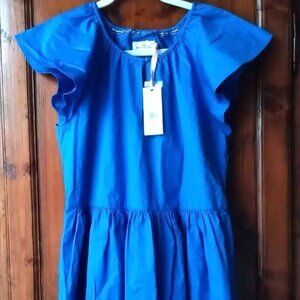 NWT Vineyard Vines XS 14Y Flutter Sleeve Summer Cotton Dress MRSP $188 Tide Blue